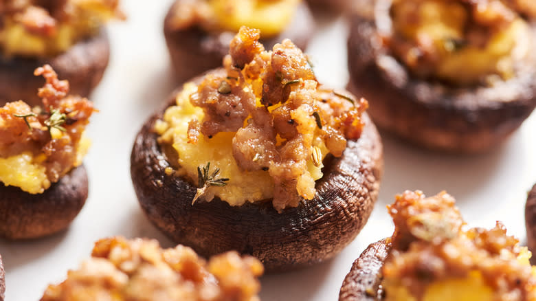 stuffed mushrooms on a table