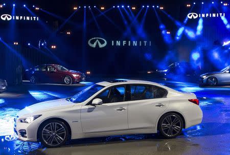 The new Infiniti Q50 sports sedan is seen during its launching in Hong Kong May 22, 2014. REUTERS/Tyrone Siu