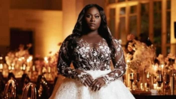 “Orange is the New Black” star Danielle Brooks (above) recently announced her marriage to Dennis Gelin on IG, complete with beautiful shots of her in her two gowns. (Photo: Screenshot/Instagram)