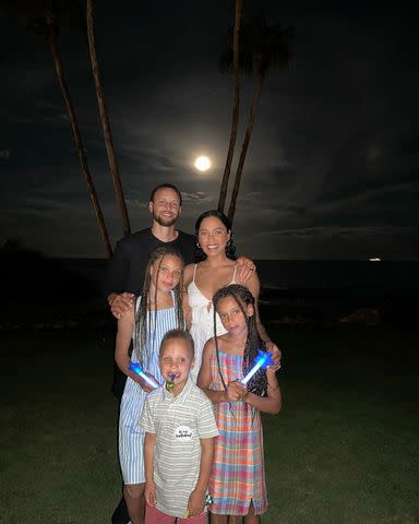 <p>Ayesha Curry/Instagram</p> Ayesha and Stephen Curry with their children