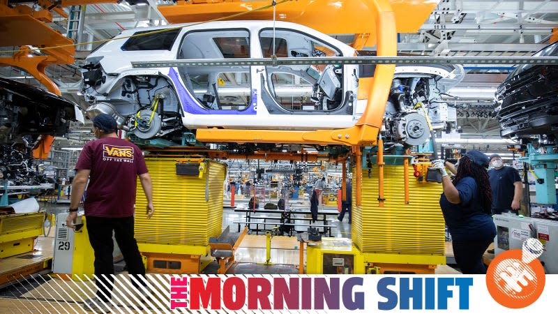 Photo of a Jeep Grand Cherokee L being assembled at Stellantis' Mack Assembly Plant in Detroit.