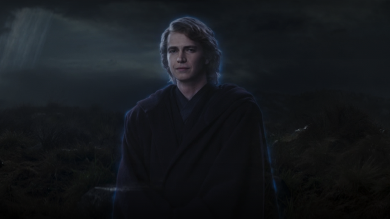  Hayden Christensen as Force ghost Anakin in Ahsoka Season 1 finale screenshot. 