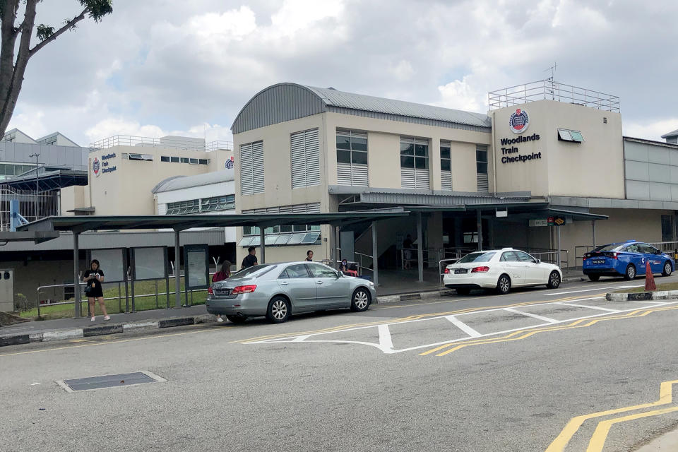 The taxi stand at Woodlands Checkpoint seen on 18 March 2020. (PHOTO: Dhany Osman / Yahoo News Singapore)