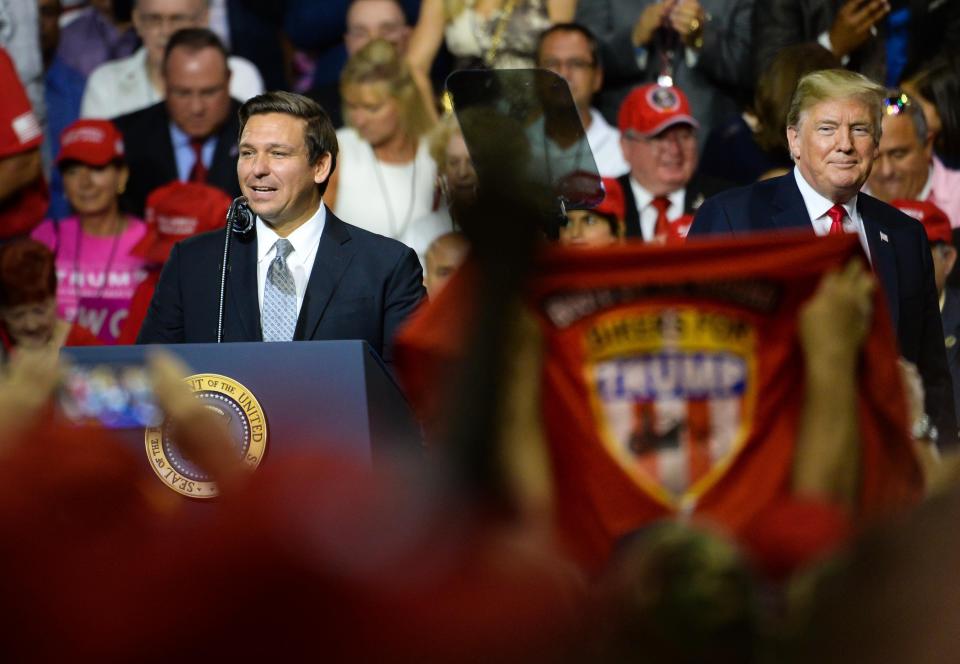 Former President Donald Trump is holding a campaign rally in Florida the weekend before the election and there is no mention of Gov. Ron DeSantis joining him.