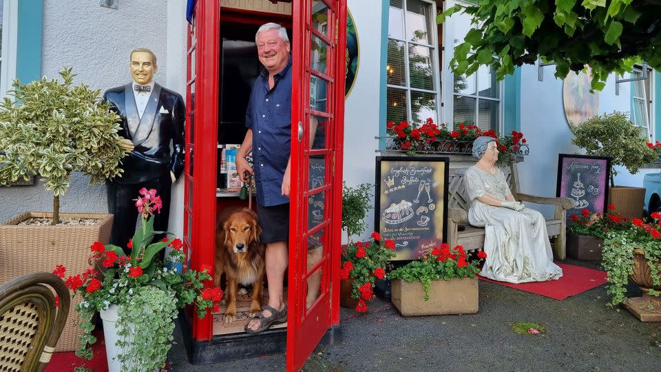 Gary Blackburn loves the royals so much that he even named his dogs Charles (pictured) and Camilla. - Julia Buckley/CNN