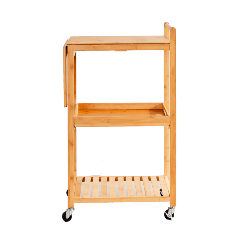 Bamboo Rolling Kitchen Cart