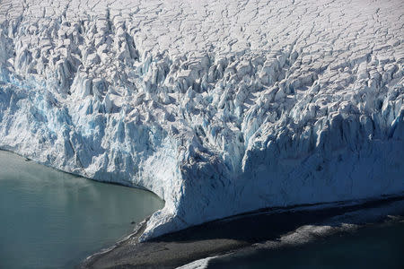 A glacier is seen in Half Moon Bay, Antarctica, February 18, 2018. REUTERS/Alexandre Meneghini