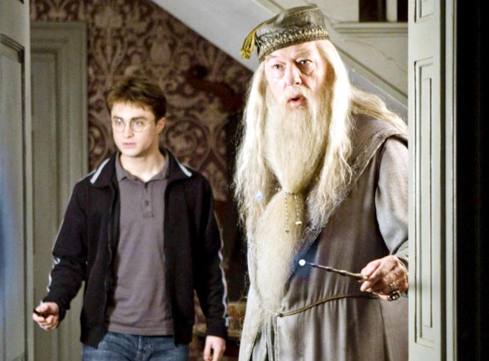 Dumbledore looks like he's about to cast a spell