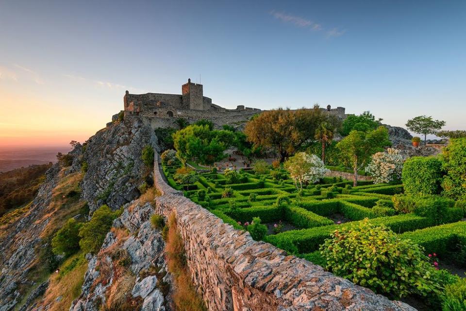 Medieval hilltop castle of Arraiolos. Portugal, Alentejo