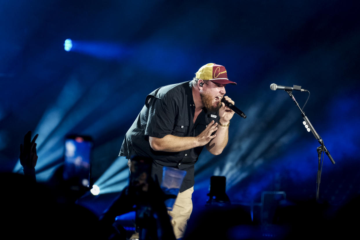 Luke Combs performs in concert.