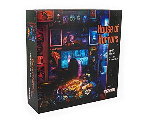 House of Horrors and Scary Movies 1000 Piece Jigsaw Puzzle by Rachid Lotf | Interactive Brain Teaser Board Game for Adults, Educational Toys & Games | 28 x 20 Inches