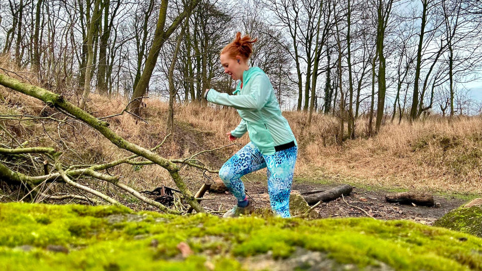 woman running in Adidas Terrex Xperior Windweave