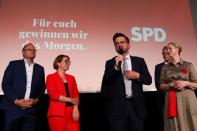First reactions of SPD members at the election party in Dusseldorf