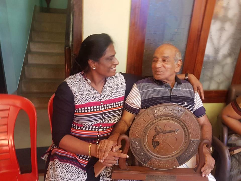 File picture of PT Usha with her coach OM Nambiar.