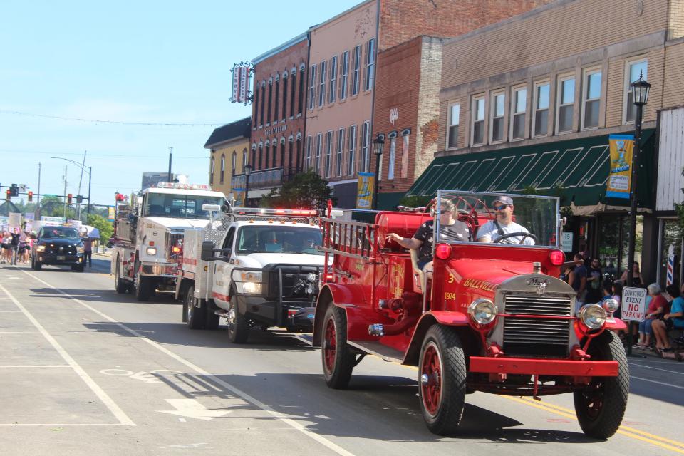 A variety of emergency vehicles proceeds down South Front Street during Fremont's annual Independence Day parade, held Saturday in Downtown Fremont.