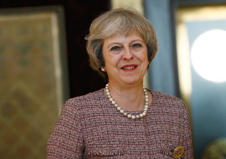 Theresa May wore leather trousers and the world couldn't handle it [Photo: Getty]