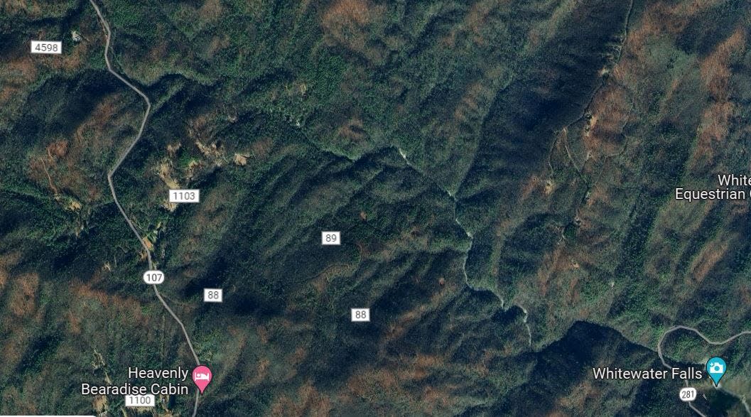 The rugged and sparsely populated area in which Alec Lansing went missing in southern Jackson County near the South Carolina border.