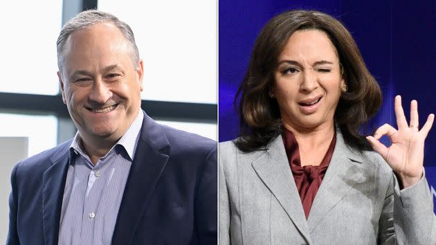 Doug Emhoff and Maya Rudolph as Kamala Harris on “Saturday Night Live.”