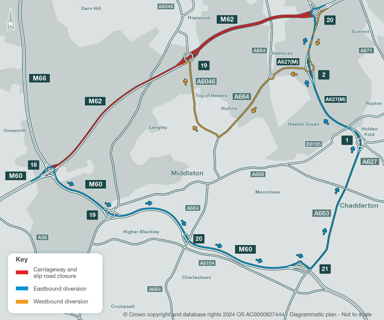 M62 Diversion Maps. (Network Rail)