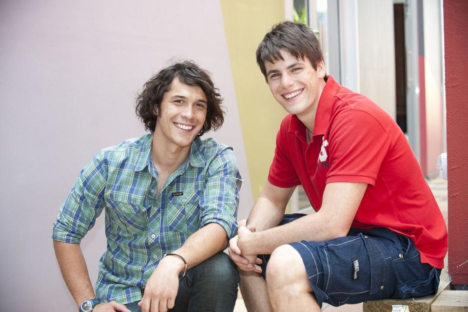 bob morley and james mason as aidan foster and chris pappas in neighbours