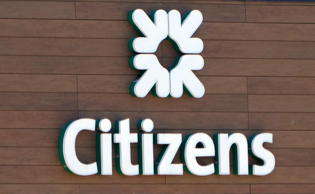 A Citizens Bank sign in South Kingstown.