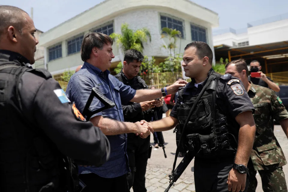 Policiais militares querem aderir a ato pró-Bolsonaro no 7 de Setembro. REUTERS/Ricardo Moraes