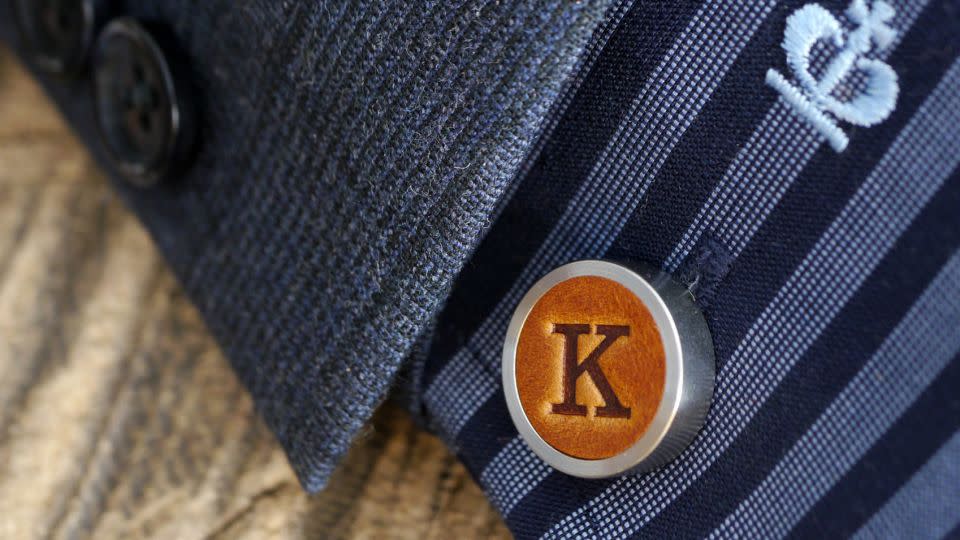KingsleyLeather Personalized Leather Cufflinks - Etsy