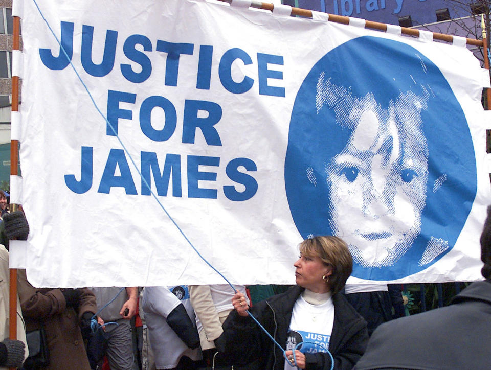 James Bulger's mother, Denise Fergus, during a campaign for her son (Picture: PA)