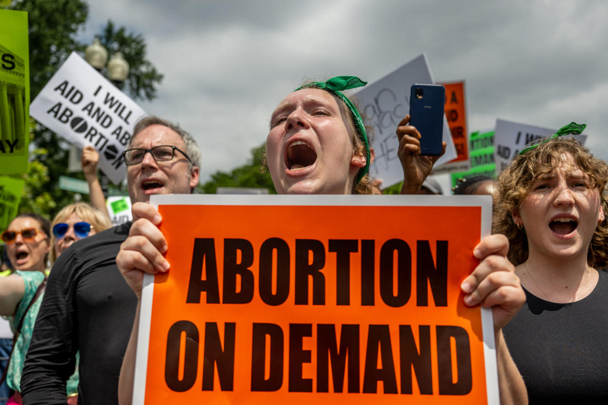 Abortion rights demonstrators