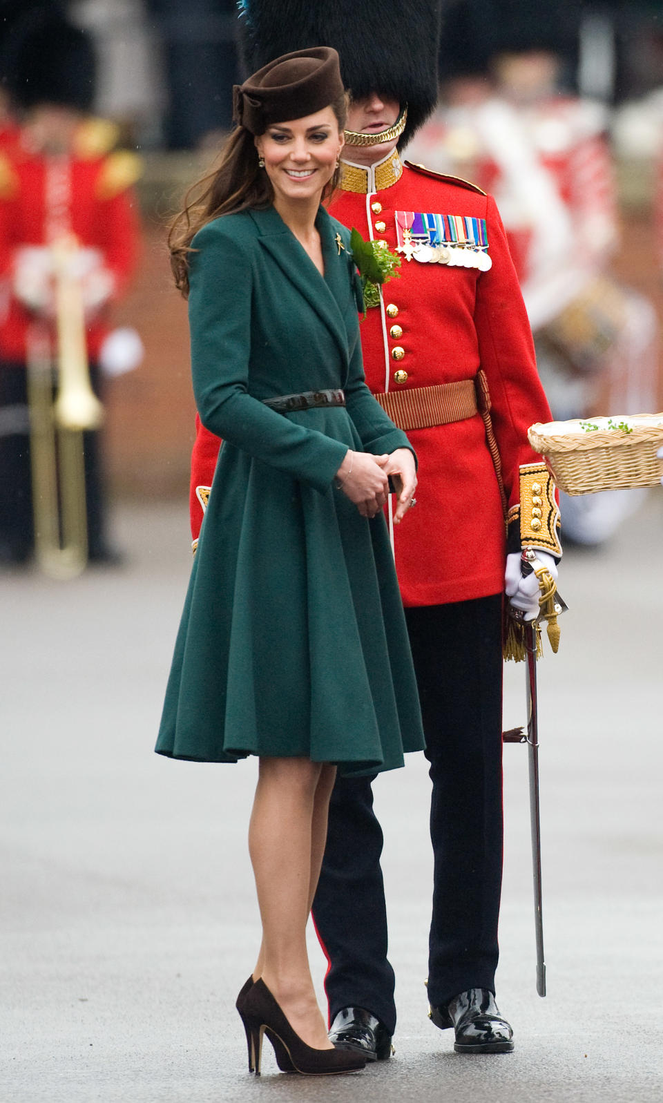 <div class="caption-credit"> Photo by: Getty Images</div>The coatdress has been a Middleton staple for some time. It's demure, figure-flattering, classically British and warm enough for outdoor photo-ops. But those cinched waists don't offer much give for a growing stomach.