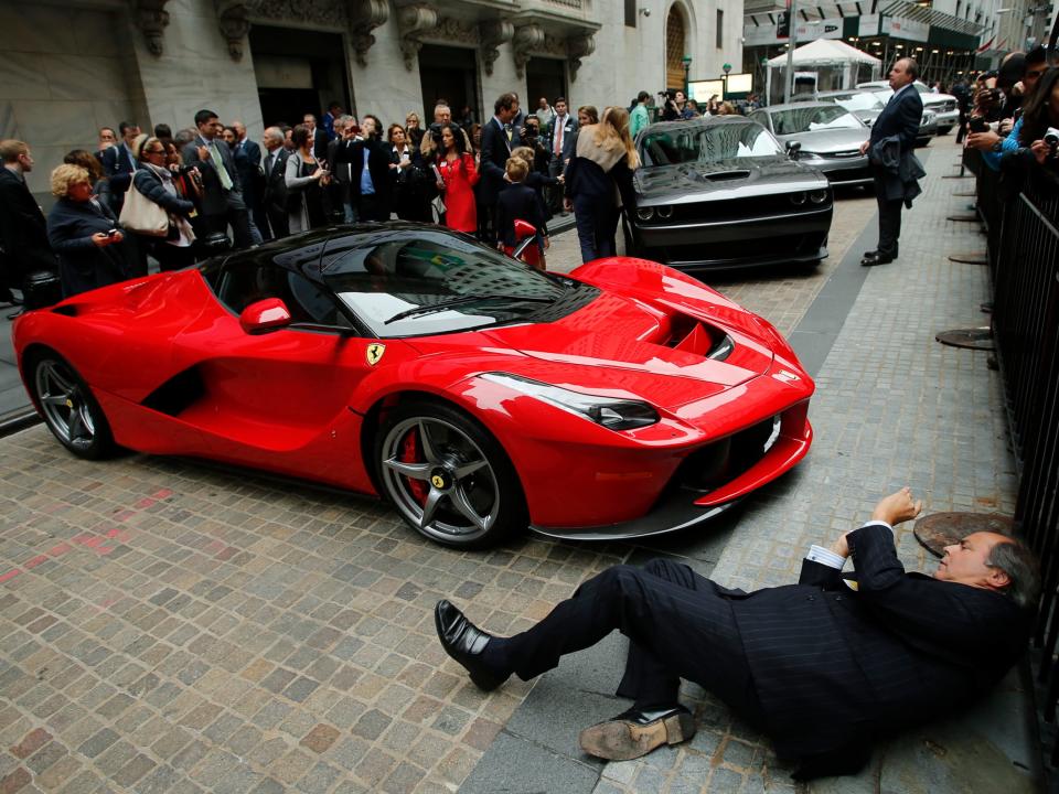 ferrari hot wall street red