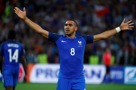 Football Soccer - France v Albania - EURO 2016 - Group A - Stade Vélodrome, Marseille, France - 15/6/16 France's Dimitri Payet celebrates at the end of the match REUTERS/Eddie Keogh Livepic