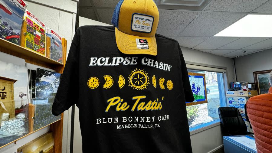 The Market Place in Marble Falls is hoping to capitalize on the eclipse by making a whole series of eclipse-branded merchandise. | Todd Bynum/KXAN News