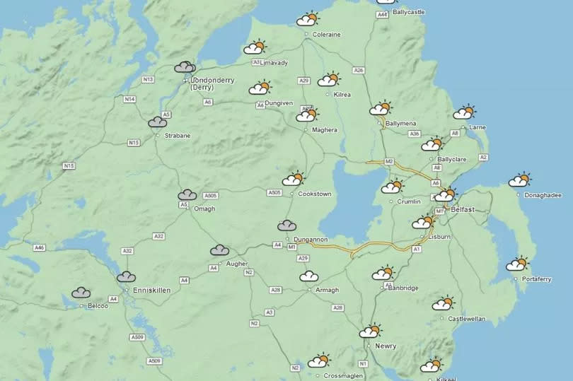 Weather map for 12th July shows mostly dry with some sunny spells