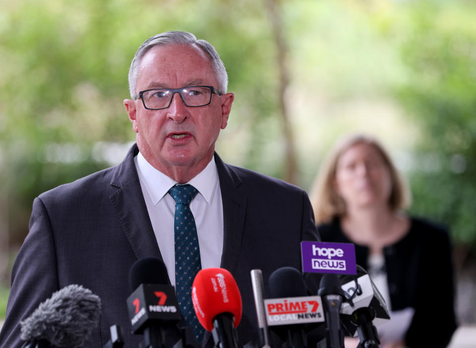 Health Minister Brad Hazzard pictured during a press conference at NSW Health Headquarters in St Leonards, Sydney, Monday, January 24, 2022.  Source: AAP