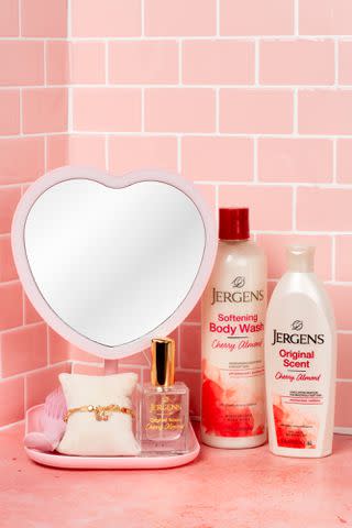 <p>Jergens</p> Assorted Jergens products and the Limited-Edition Jergens x Adina Eden Bracelet