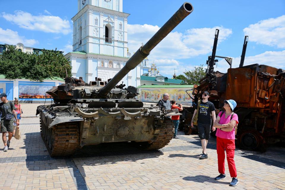 Russian T-72 tank in Kyiv Ukraine