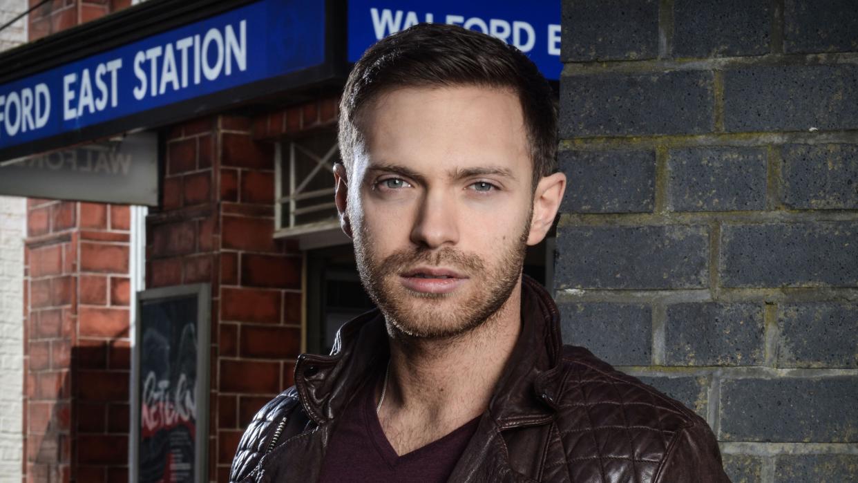  Dean Wicks in front of Walford East tube station. 