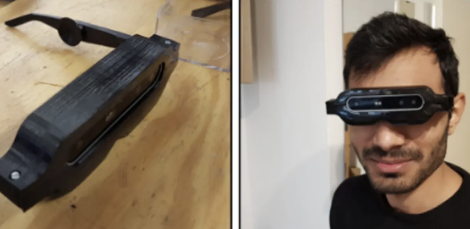 The 3D printed prototype goggles in usage (Manuel Zahn/Armaghan Ahmad Khan)