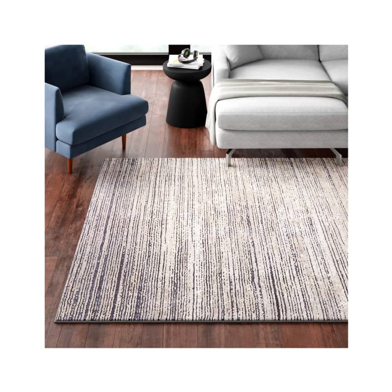 Bridgeton gray sleek area rug.
