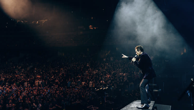 Brandon Flowers of “The Killers” performing in Orlando.