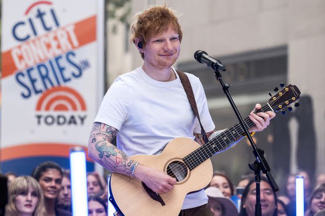 <p>Nathan Congleton/NBC via Getty</p> Ed Sheeran performs in New York City in June 2023