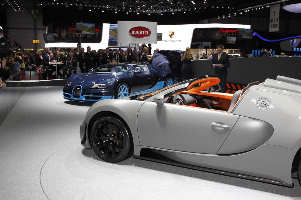 What's an automaker to do after creating the world's fastest production coupe? Aim for the world's fastest production open top. Bugatti renders its prodigiously powered Veyron Super Sport in convertible form with the Veyron Grand Sport Vitesse, which features the same 1,200 horsepower, quad-turbocharged 8.0-liter W16. And it apparently comes in an eye-searing two-tone baby blue--for the oil princes and mafia offspring that feel a regular Veyron looks too plebian.