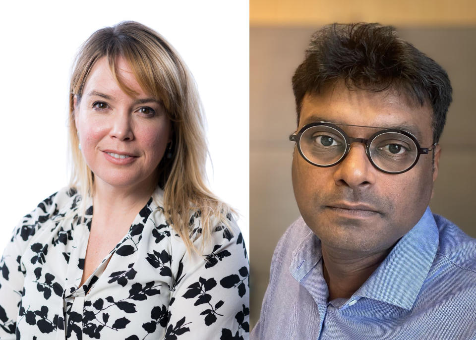 Headshots of Sian Rees (left) and Siddarth Gopal.