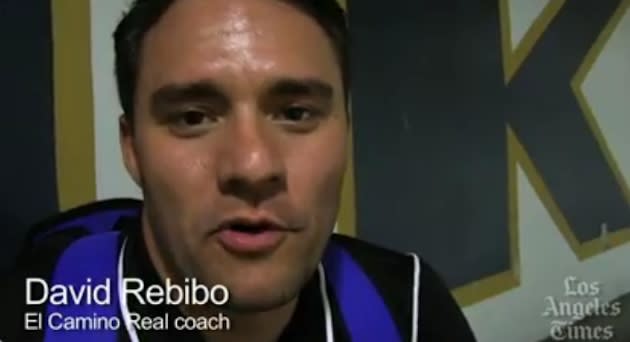 El Camino Real coach David Rebibo, who faces off against his roommate's team on Thursday — Los Angeles Times screenshot