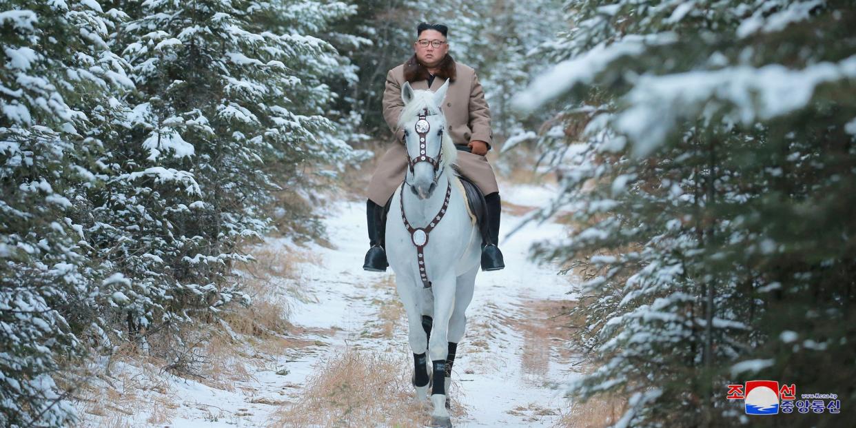 Kim Jong-Un on horseback