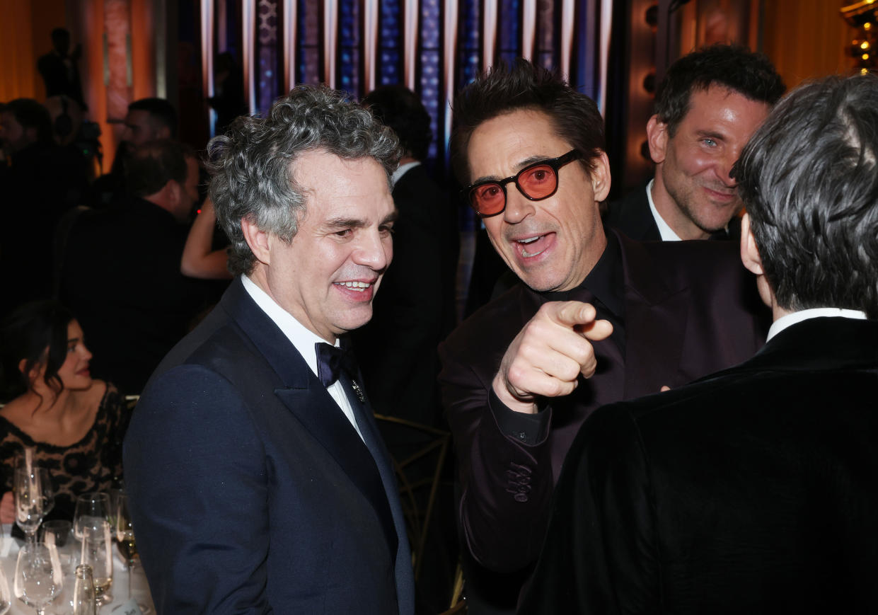 Mark Ruffalo y Robert Downey Jr. compiten en la misma categoría de Mejor actor de reparto en los Oscar. (Foto de Rich Polk/Golden Globes 2024/Golden Globes 2024 via Getty Images)