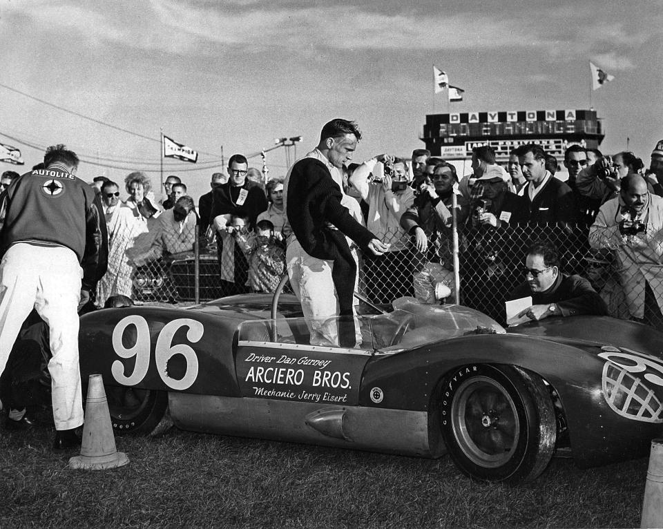 Famed hot-rodder Dan Gurney was the first winner of Daytona's sports-car endurance race.