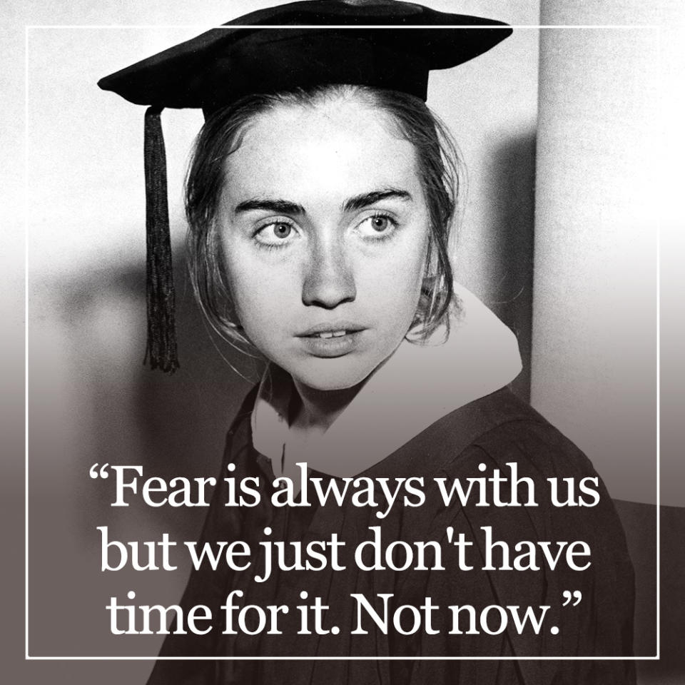 Delivering Wellesley College's Commencement Speech in 1969