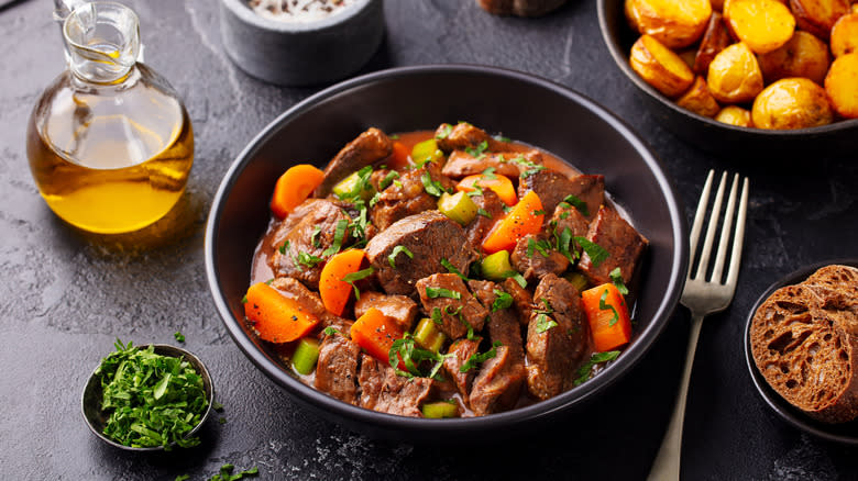 Beef stew in a bowl